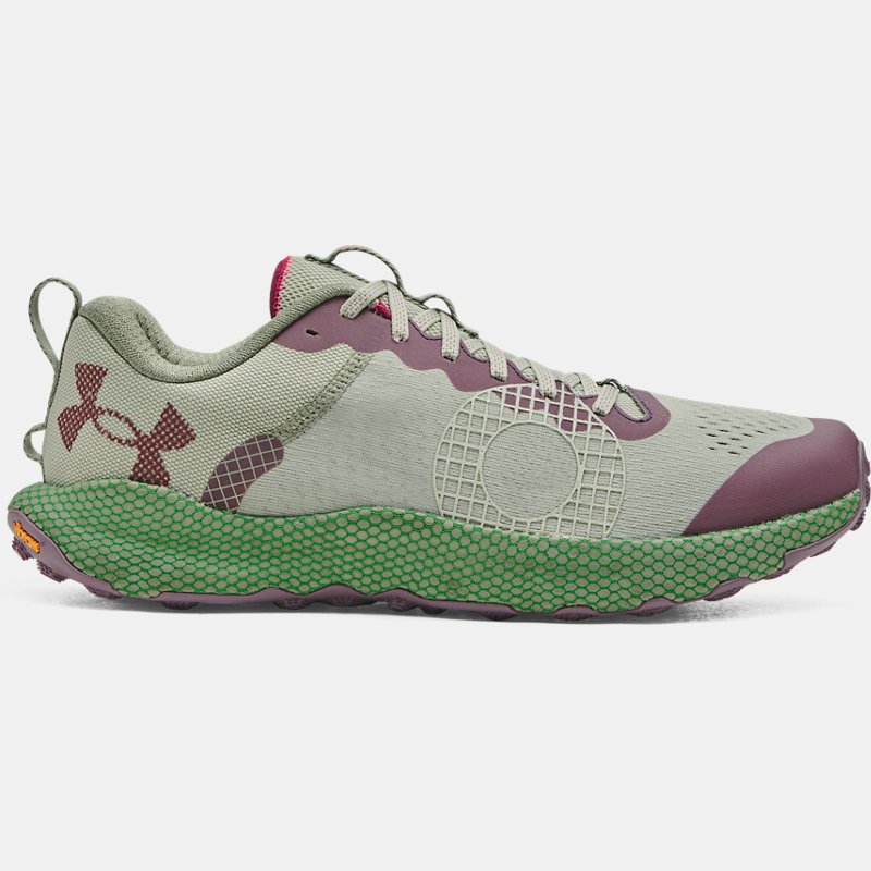 Unisex Under Armour HOVR™ Speed Trail Running Shoes Olive Tint / Grove Green / Deep Red 11.5